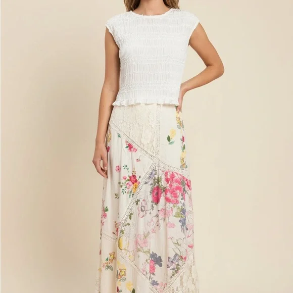 Reba Cream Floral Maxi Skirt - Picture 2 of 12